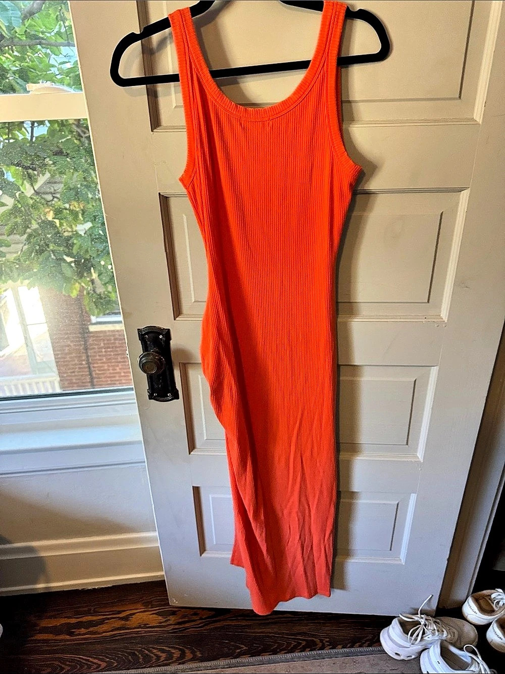 L*SPACE Sandpiper Dress Ribbed Maxi Orange Medium